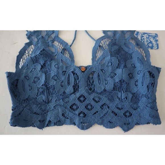 Intimately FP F16M00206 Womens Sz XS Hawaiian Blue Adella Longline Lace Bralette - Picture 3 of 5